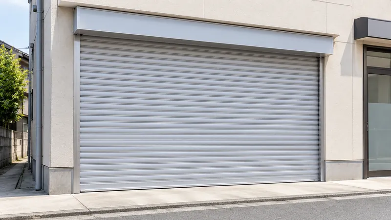 店舗の入口に取り付けられた新しいシャッターのイメージ